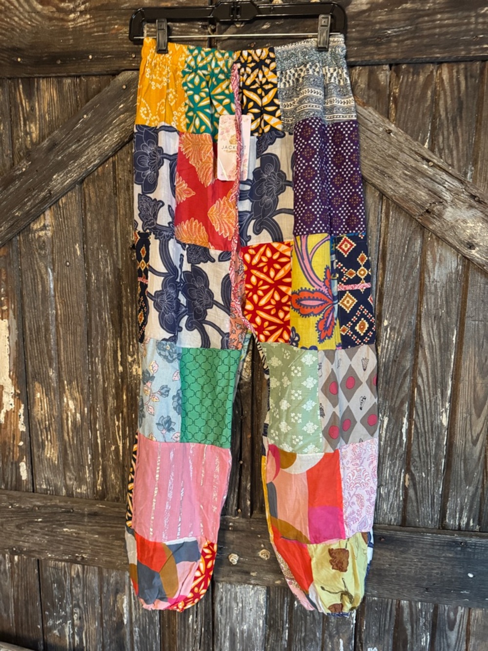 Multicolor Patchwork Cotton Pants - Joggers